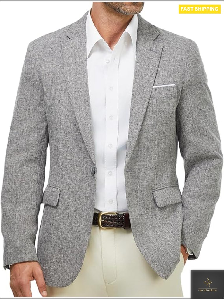 Slim Fit Sport Coat Blazer Lightweight Modern One Button Suit Jacket